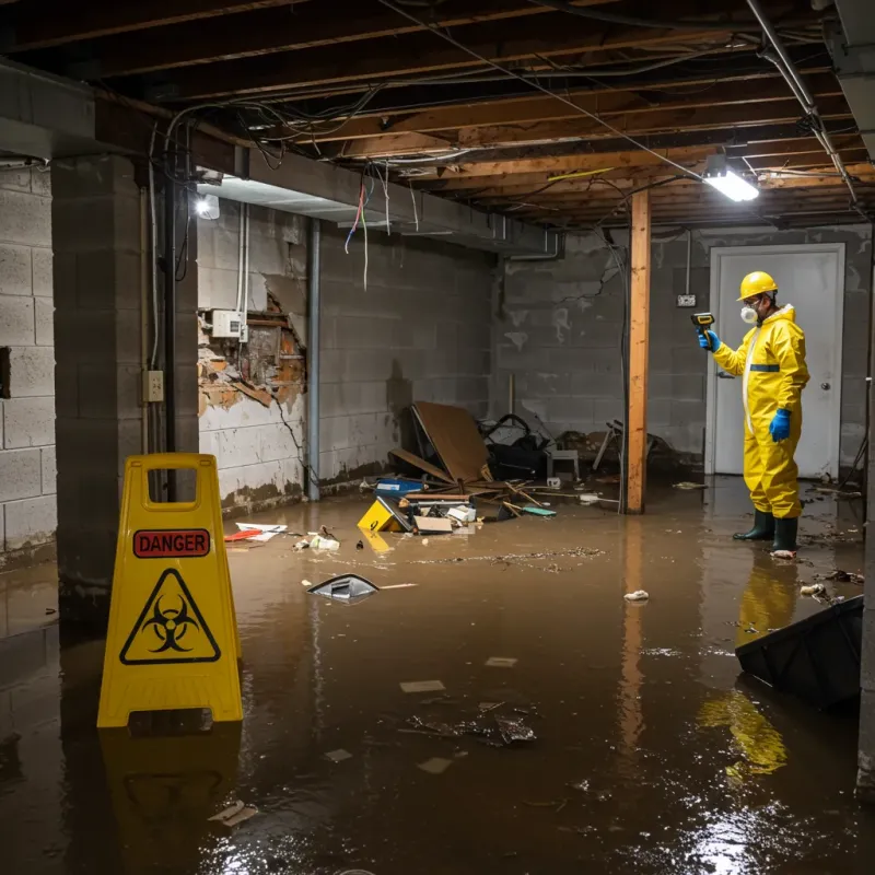 Flooded Basement Electrical Hazard in Bates County, MO Property