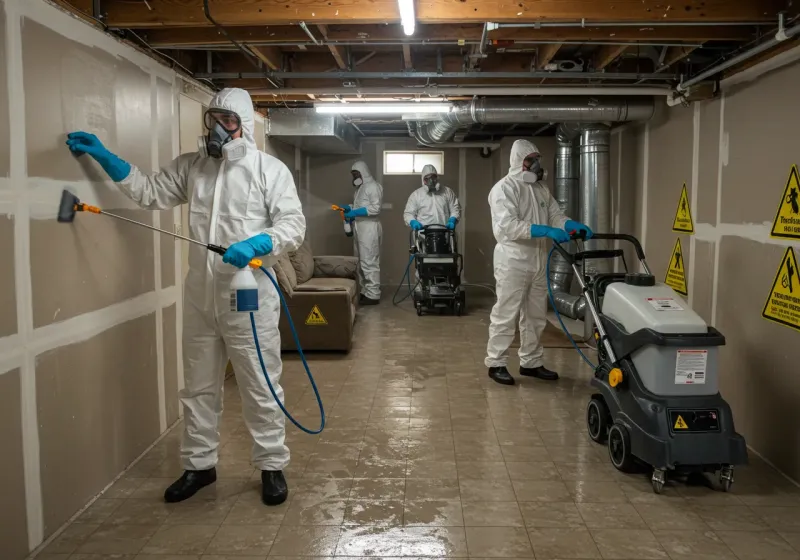 Basement Moisture Removal and Structural Drying process in Bates County, MO